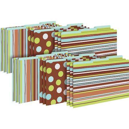 Barker Creek Ribbon by the Yard Designer Legal-Size File Folders, Multi-Design Set, 18/Package 3910